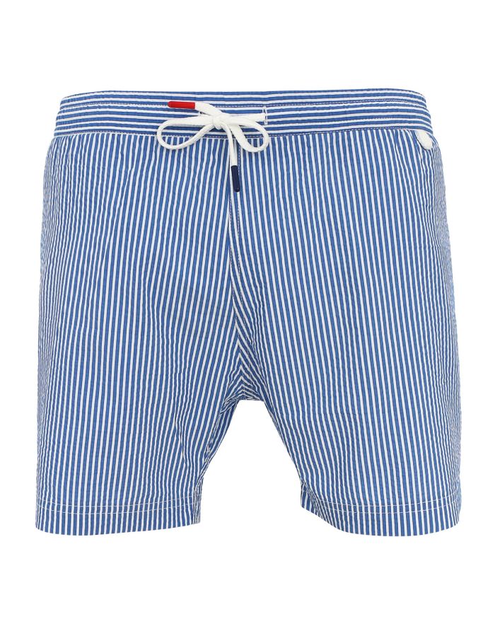 Montauk - Classique Rayures | Maillot Short de bain homme bleu et blanc